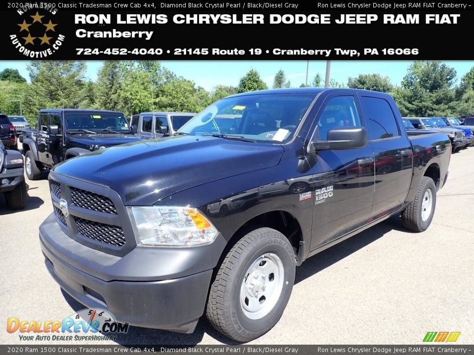 2020 Ram 1500 Classic Tradesman Crew Cab 4x4 Diamond Black Crystal Pearl / Black/Diesel Gray Photo #1