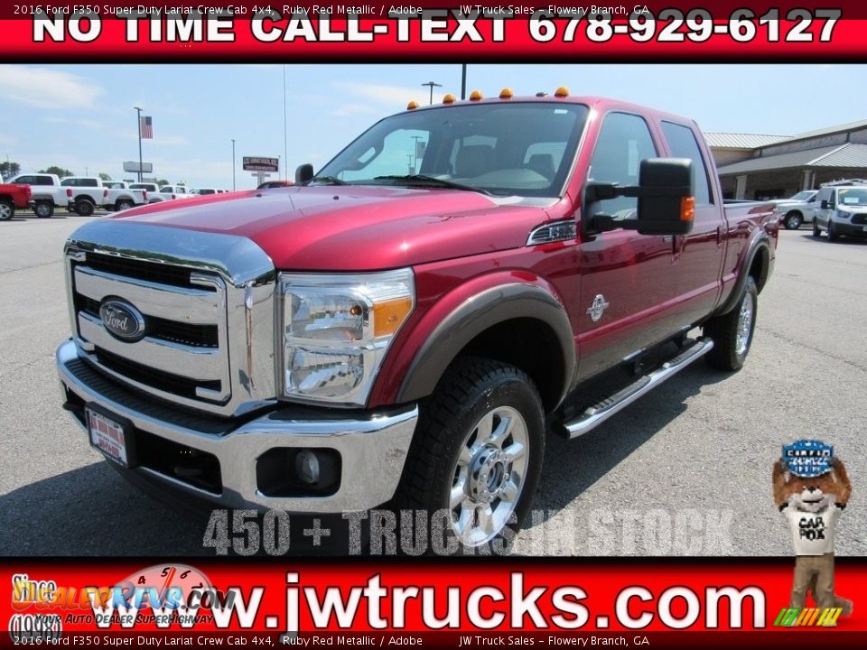 2016 Ford F350 Super Duty Lariat Crew Cab 4x4 Ruby Red Metallic / Adobe Photo #1