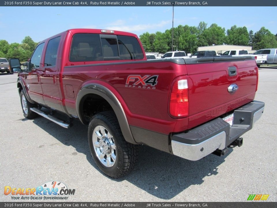 2016 Ford F350 Super Duty Lariat Crew Cab 4x4 Ruby Red Metallic / Adobe Photo #3