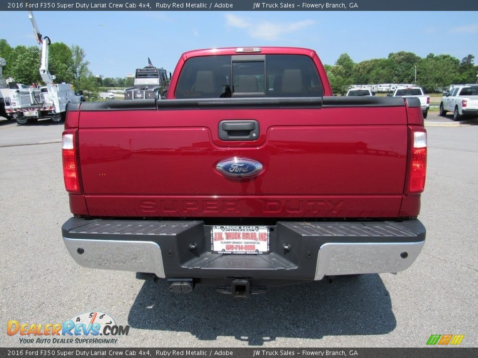 2016 Ford F350 Super Duty Lariat Crew Cab 4x4 Ruby Red Metallic / Adobe Photo #4