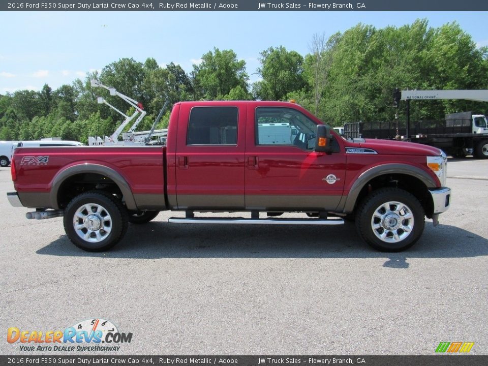 2016 Ford F350 Super Duty Lariat Crew Cab 4x4 Ruby Red Metallic / Adobe Photo #6