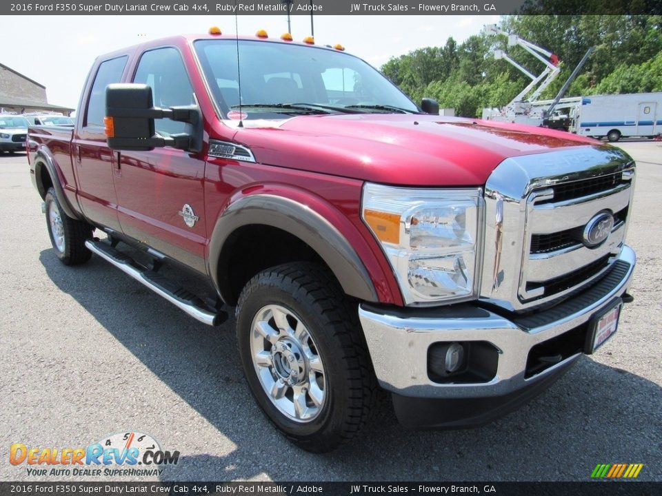 2016 Ford F350 Super Duty Lariat Crew Cab 4x4 Ruby Red Metallic / Adobe Photo #7