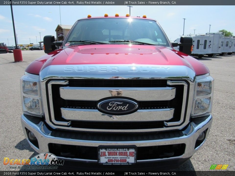 2016 Ford F350 Super Duty Lariat Crew Cab 4x4 Ruby Red Metallic / Adobe Photo #8