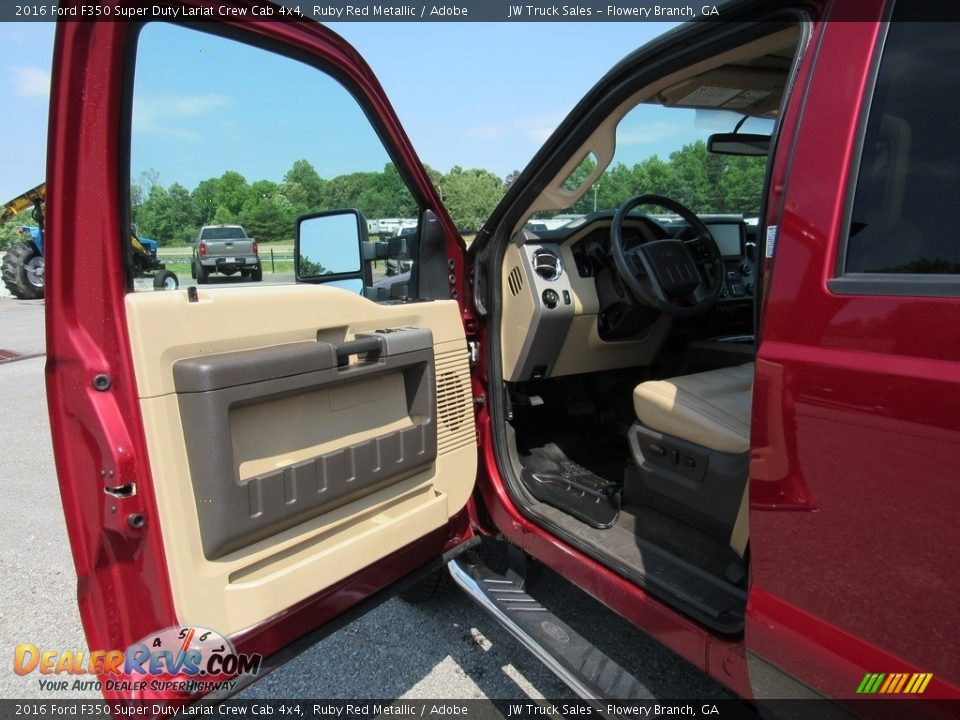 2016 Ford F350 Super Duty Lariat Crew Cab 4x4 Ruby Red Metallic / Adobe Photo #12