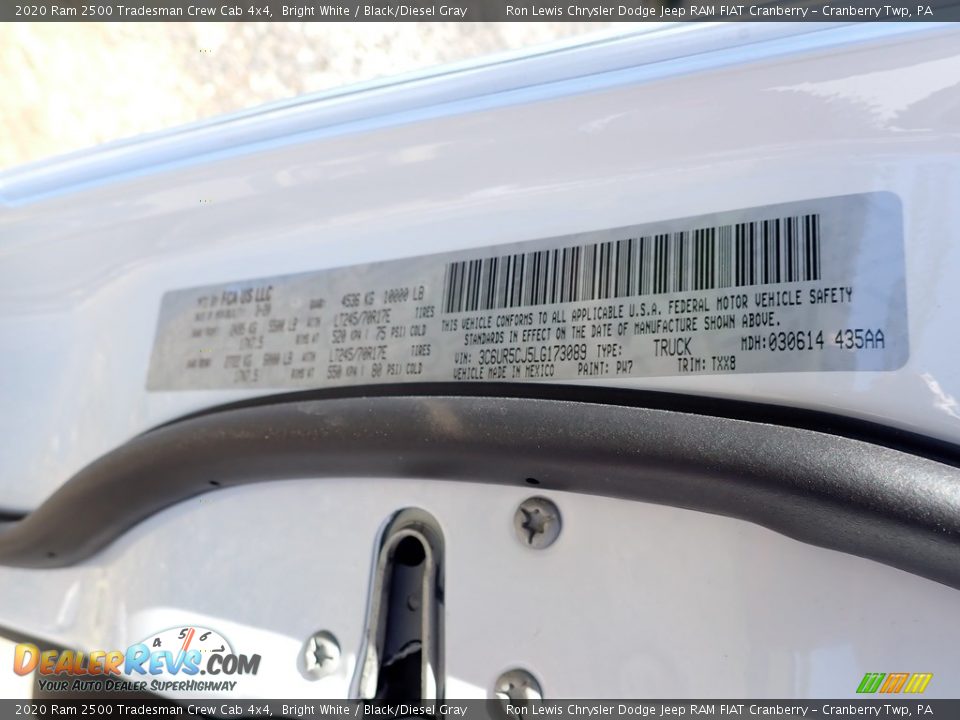 2020 Ram 2500 Tradesman Crew Cab 4x4 Bright White / Black/Diesel Gray Photo #14