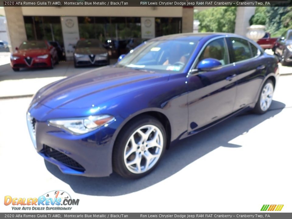 2020 Alfa Romeo Giulia TI AWD Montecarlo Blue Metallic / Black/Tan Photo #2