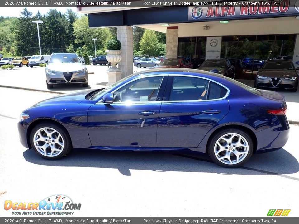 2020 Alfa Romeo Giulia TI AWD Montecarlo Blue Metallic / Black/Tan Photo #4