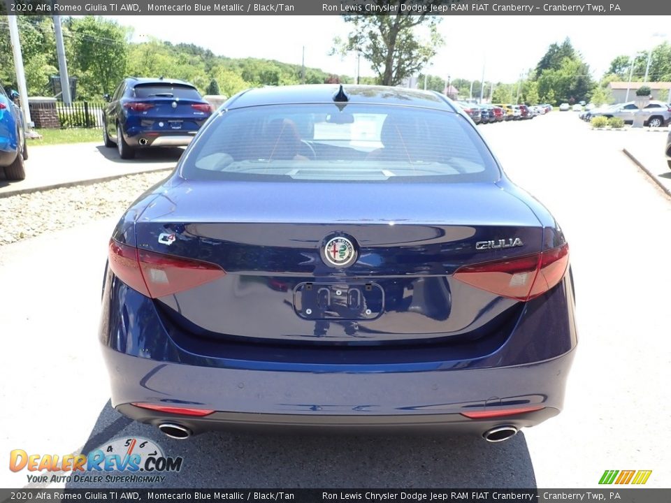 2020 Alfa Romeo Giulia TI AWD Montecarlo Blue Metallic / Black/Tan Photo #6