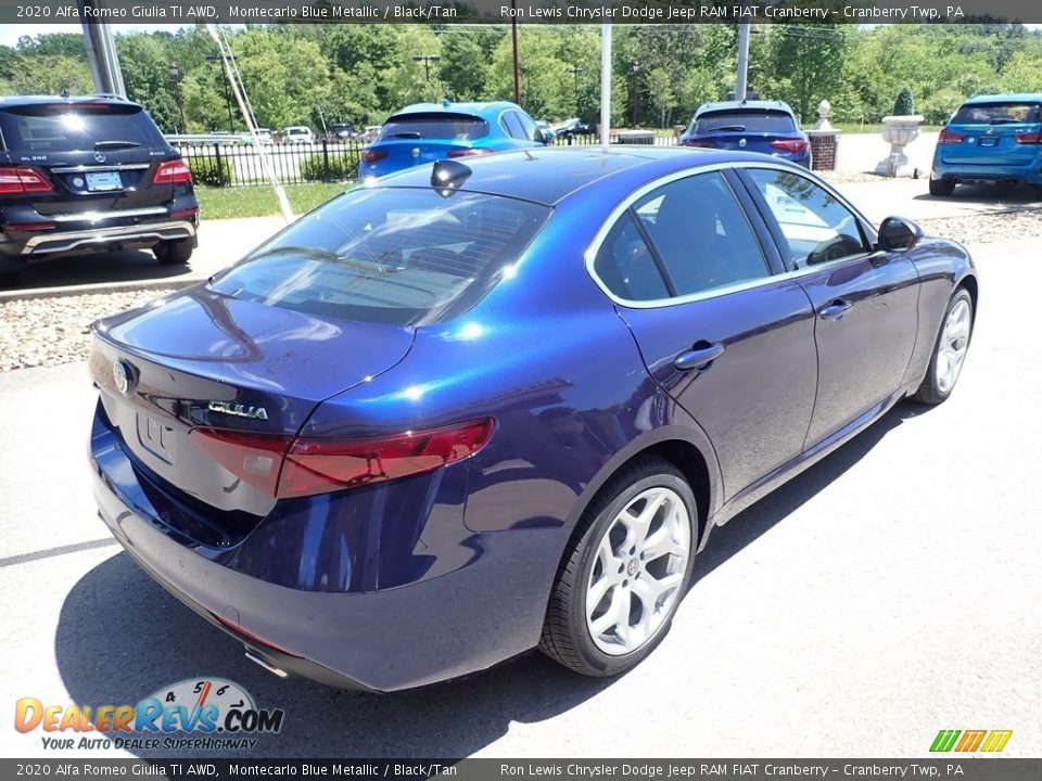 2020 Alfa Romeo Giulia TI AWD Montecarlo Blue Metallic / Black/Tan Photo #7