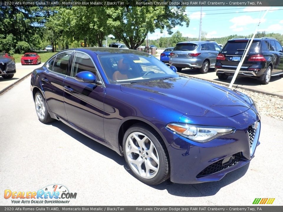 2020 Alfa Romeo Giulia TI AWD Montecarlo Blue Metallic / Black/Tan Photo #9