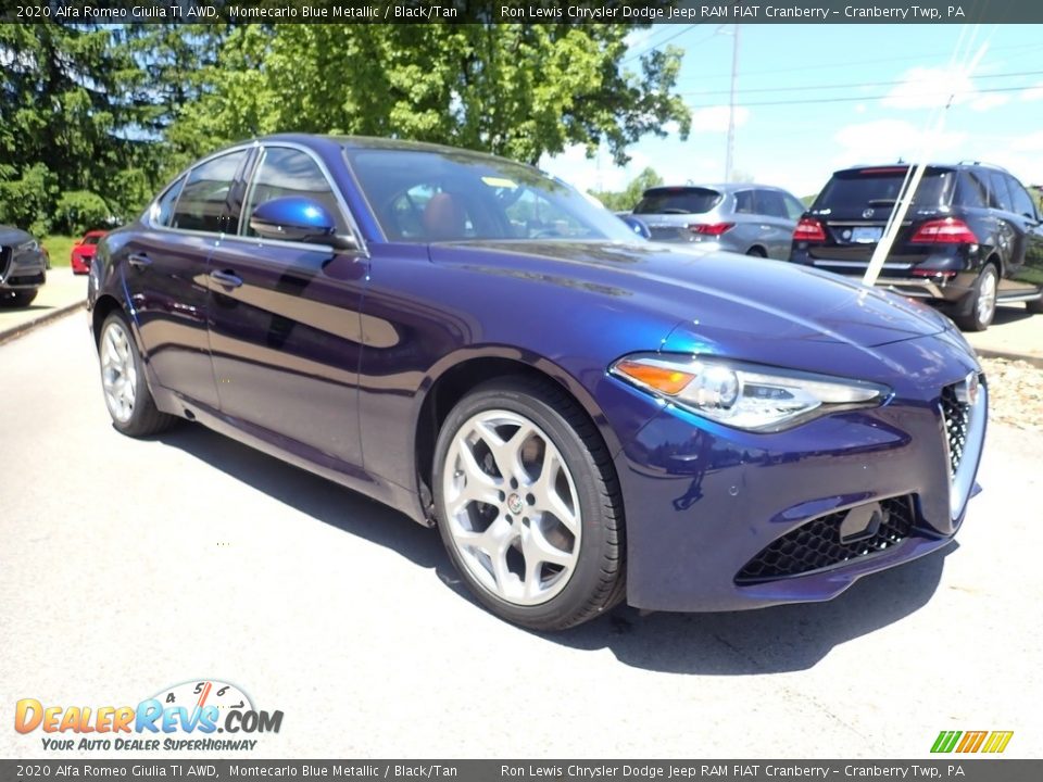 2020 Alfa Romeo Giulia TI AWD Montecarlo Blue Metallic / Black/Tan Photo #10