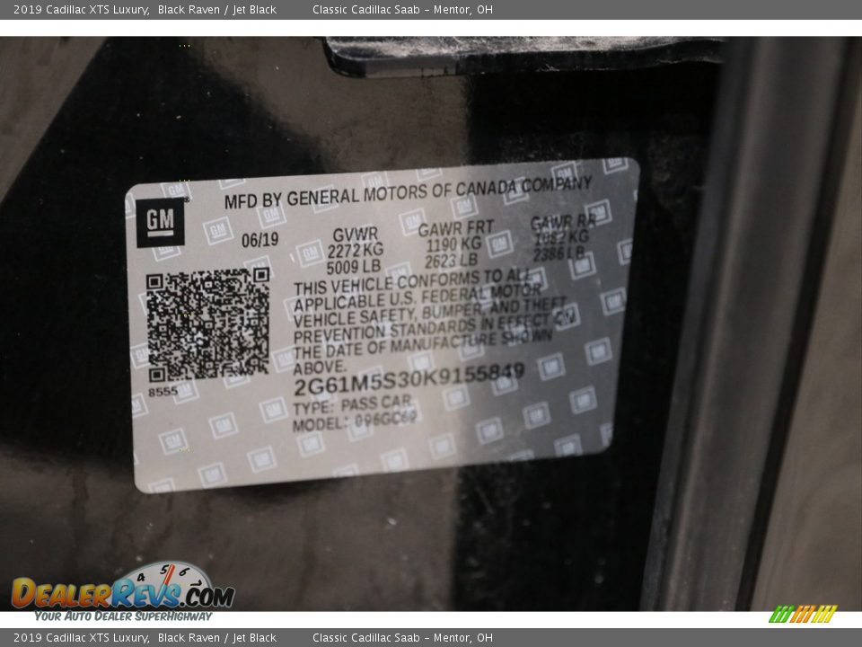 2019 Cadillac XTS Luxury Black Raven / Jet Black Photo #20