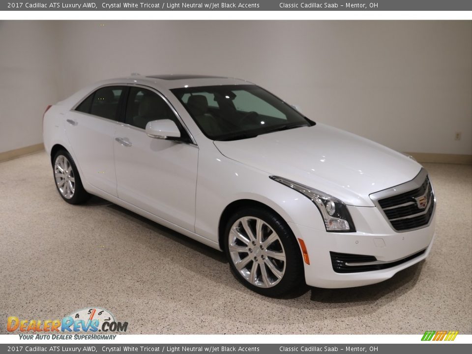 2017 Cadillac ATS Luxury AWD Crystal White Tricoat / Light Neutral w/Jet Black Accents Photo #1