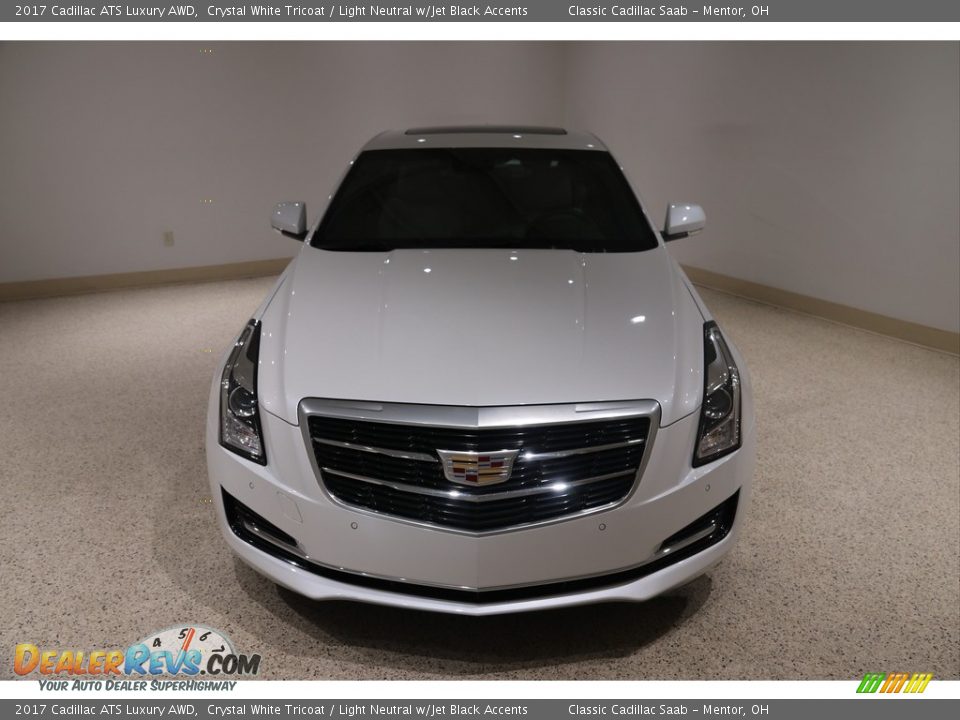 2017 Cadillac ATS Luxury AWD Crystal White Tricoat / Light Neutral w/Jet Black Accents Photo #2