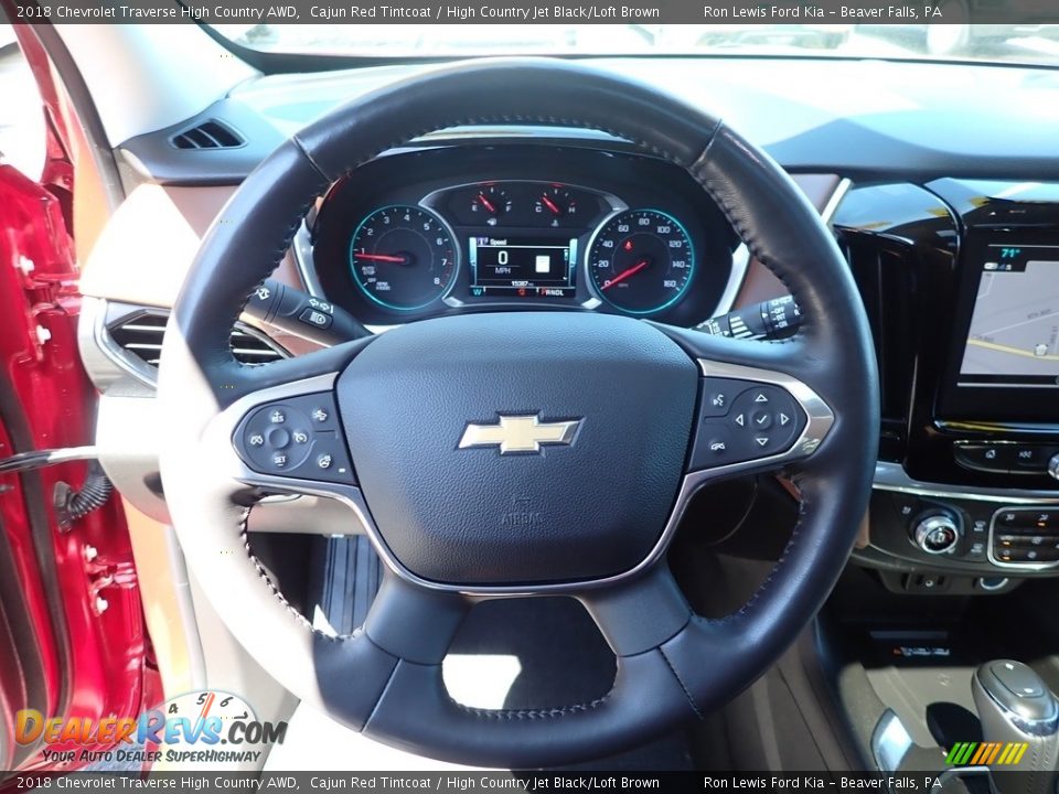 2018 Chevrolet Traverse High Country AWD Cajun Red Tintcoat / High Country Jet Black/Loft Brown Photo #17