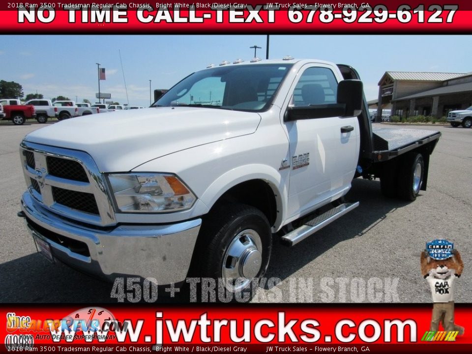 2018 Ram 3500 Tradesman Regular Cab Chassis Bright White / Black/Diesel Gray Photo #1