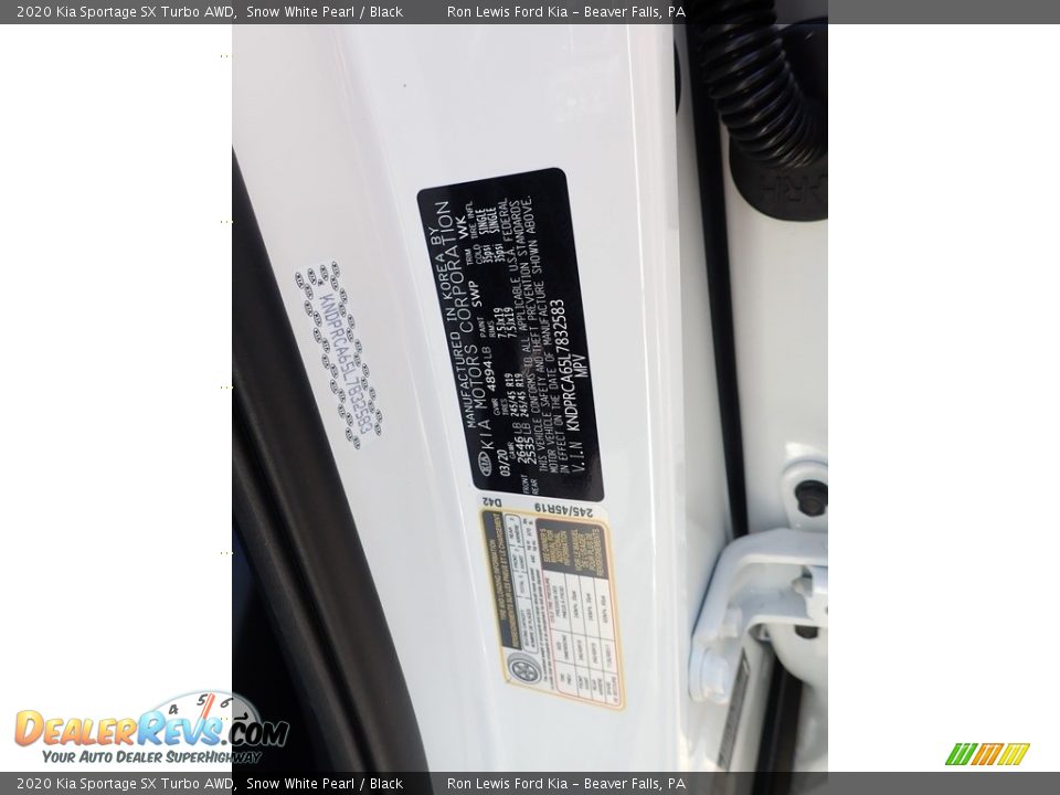 2020 Kia Sportage SX Turbo AWD Snow White Pearl / Black Photo #11