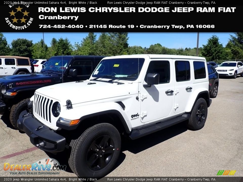 2020 Jeep Wrangler Unlimited Sahara 4x4 Bright White / Black Photo #1