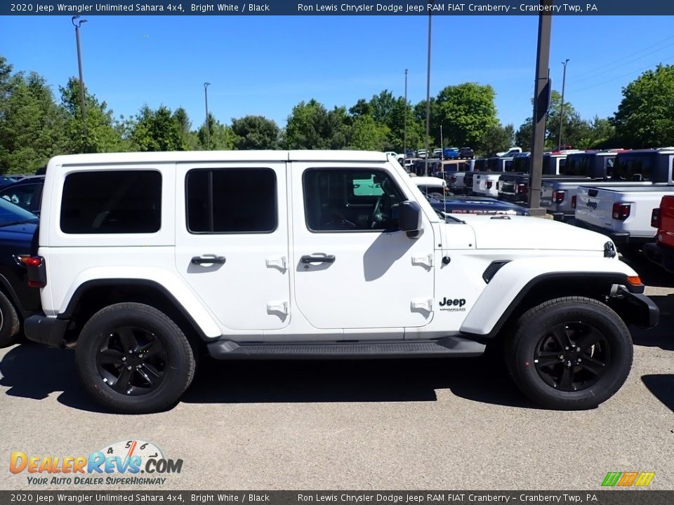 2020 Jeep Wrangler Unlimited Sahara 4x4 Bright White / Black Photo #3