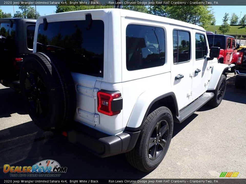 2020 Jeep Wrangler Unlimited Sahara 4x4 Bright White / Black Photo #4