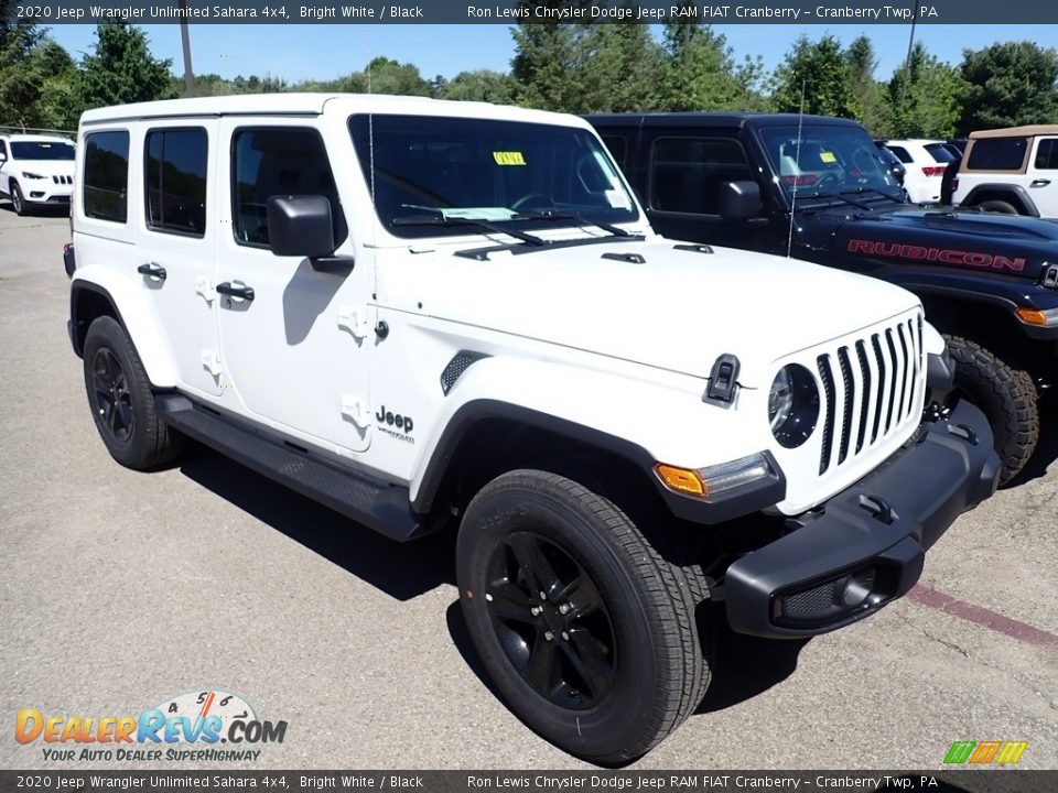 2020 Jeep Wrangler Unlimited Sahara 4x4 Bright White / Black Photo #8