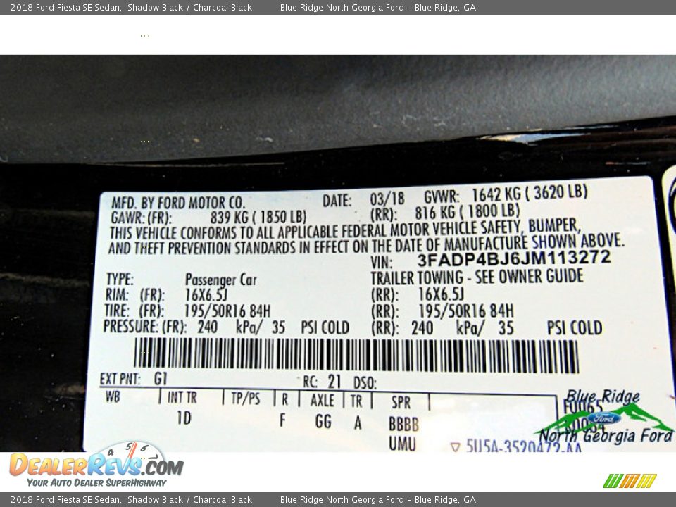 2018 Ford Fiesta SE Sedan Shadow Black / Charcoal Black Photo #24