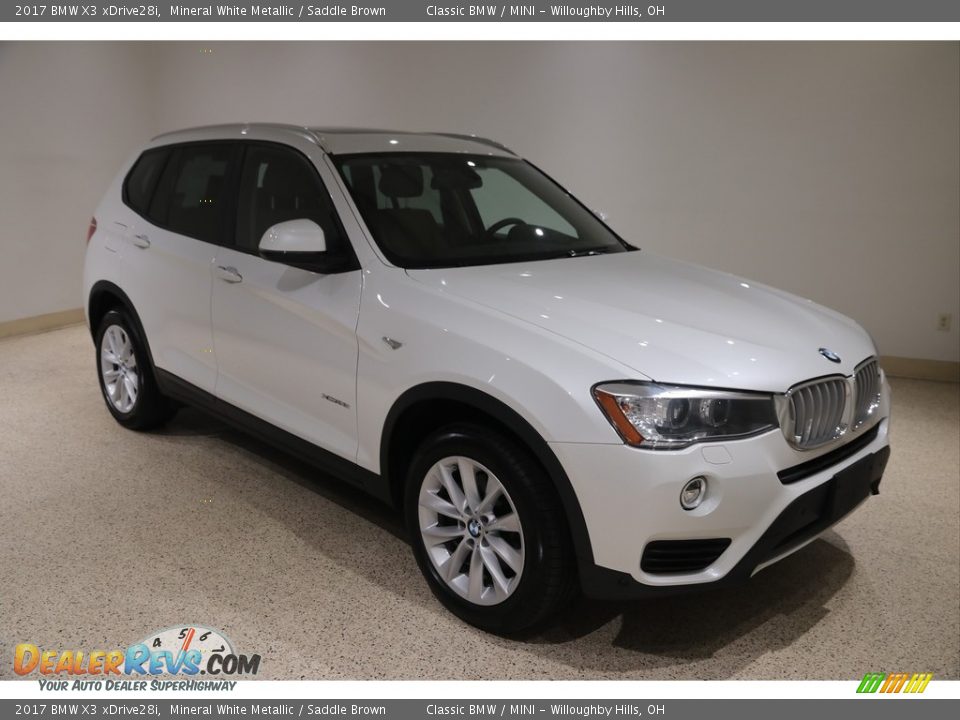 2017 BMW X3 xDrive28i Mineral White Metallic / Saddle Brown Photo #1