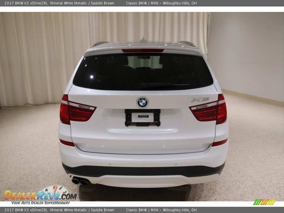 2017 BMW X3 xDrive28i Mineral White Metallic / Saddle Brown Photo #4