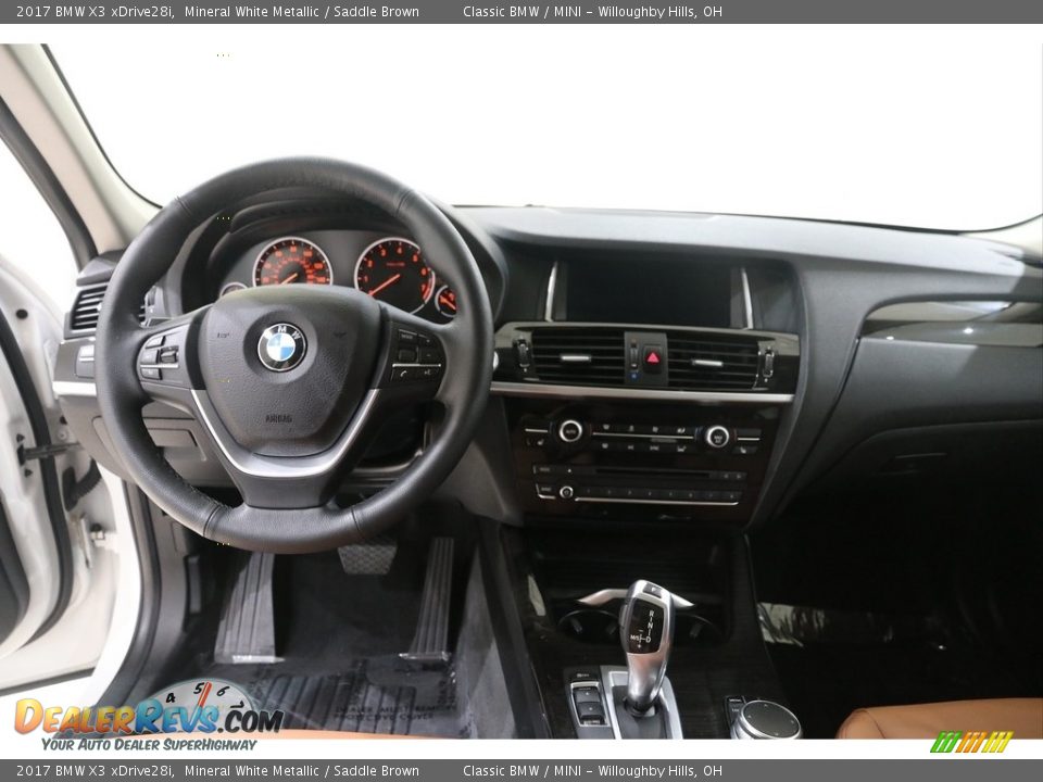 2017 BMW X3 xDrive28i Mineral White Metallic / Saddle Brown Photo #6
