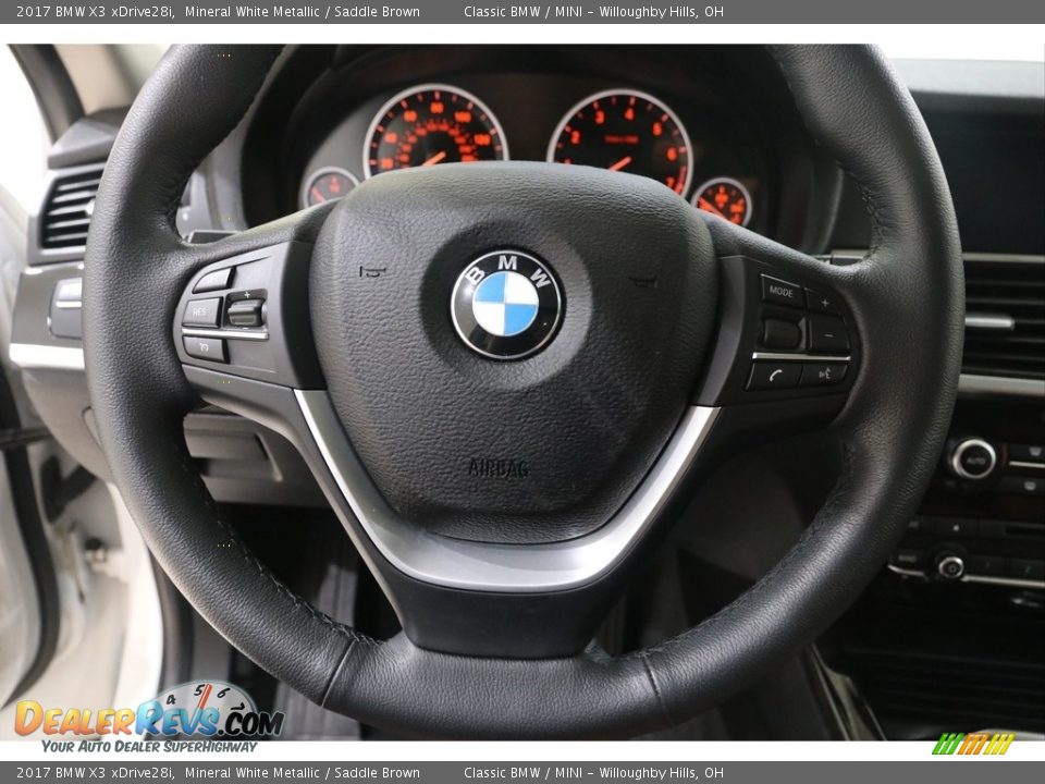 2017 BMW X3 xDrive28i Mineral White Metallic / Saddle Brown Photo #7