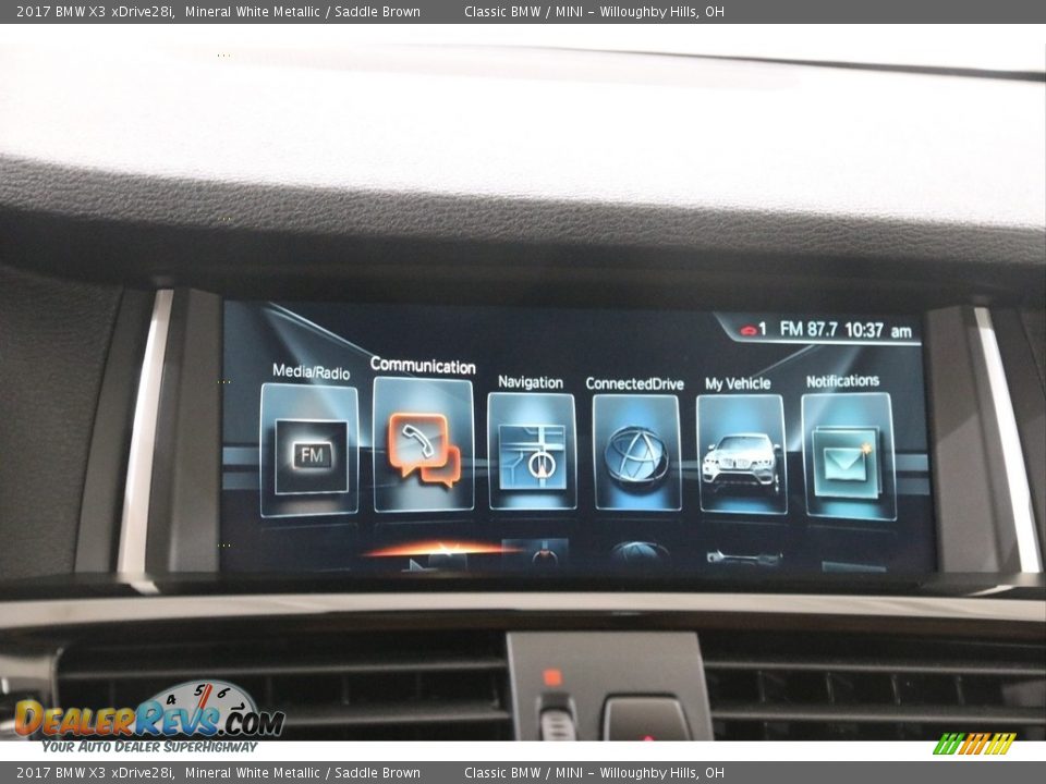 2017 BMW X3 xDrive28i Mineral White Metallic / Saddle Brown Photo #12