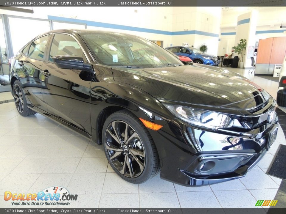 2020 Honda Civic Sport Sedan Crystal Black Pearl / Black Photo #3