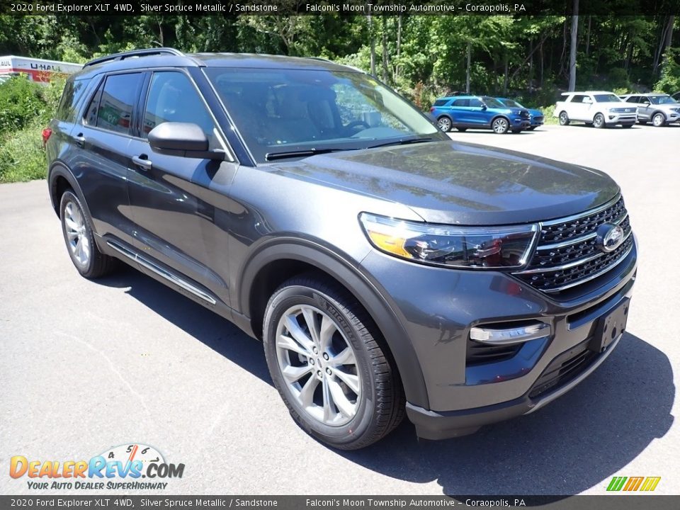 2020 Ford Explorer XLT 4WD Silver Spruce Metallic / Sandstone Photo #3
