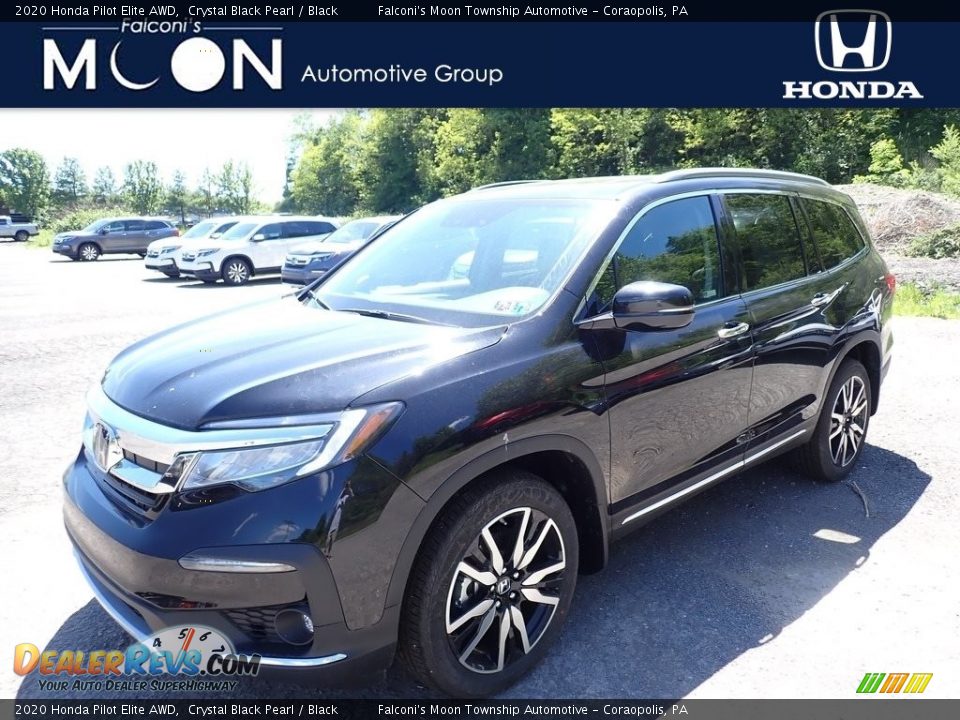 2020 Honda Pilot Elite AWD Crystal Black Pearl / Black Photo #1