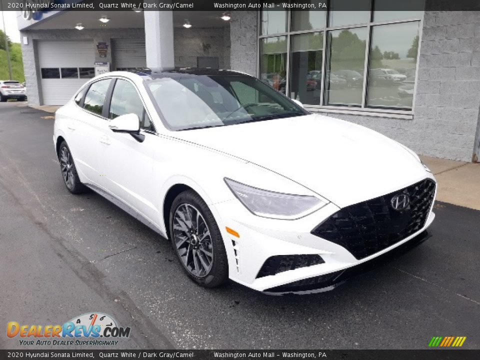 2020 Hyundai Sonata Limited Quartz White / Dark Gray/Camel Photo #1