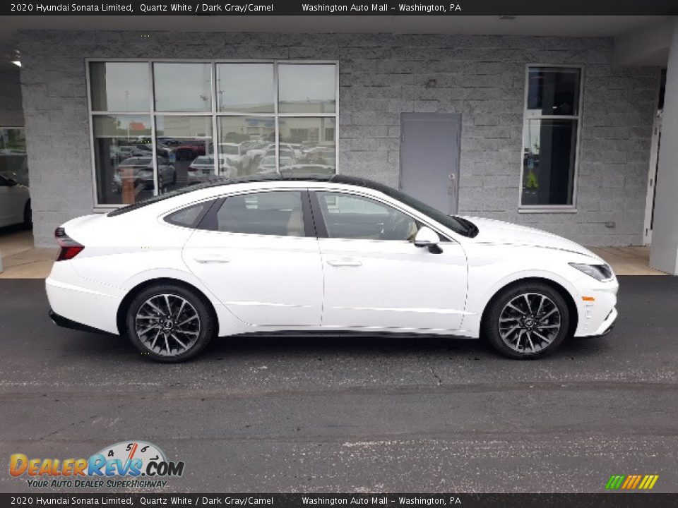 2020 Hyundai Sonata Limited Quartz White / Dark Gray/Camel Photo #2