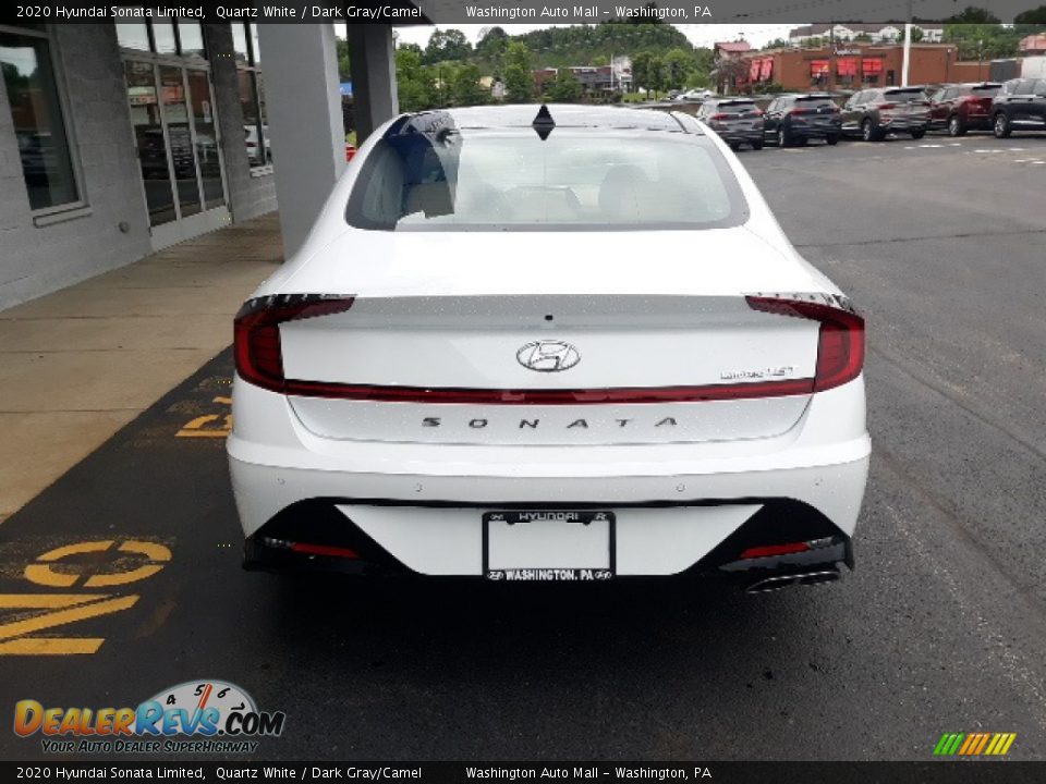 2020 Hyundai Sonata Limited Quartz White / Dark Gray/Camel Photo #4