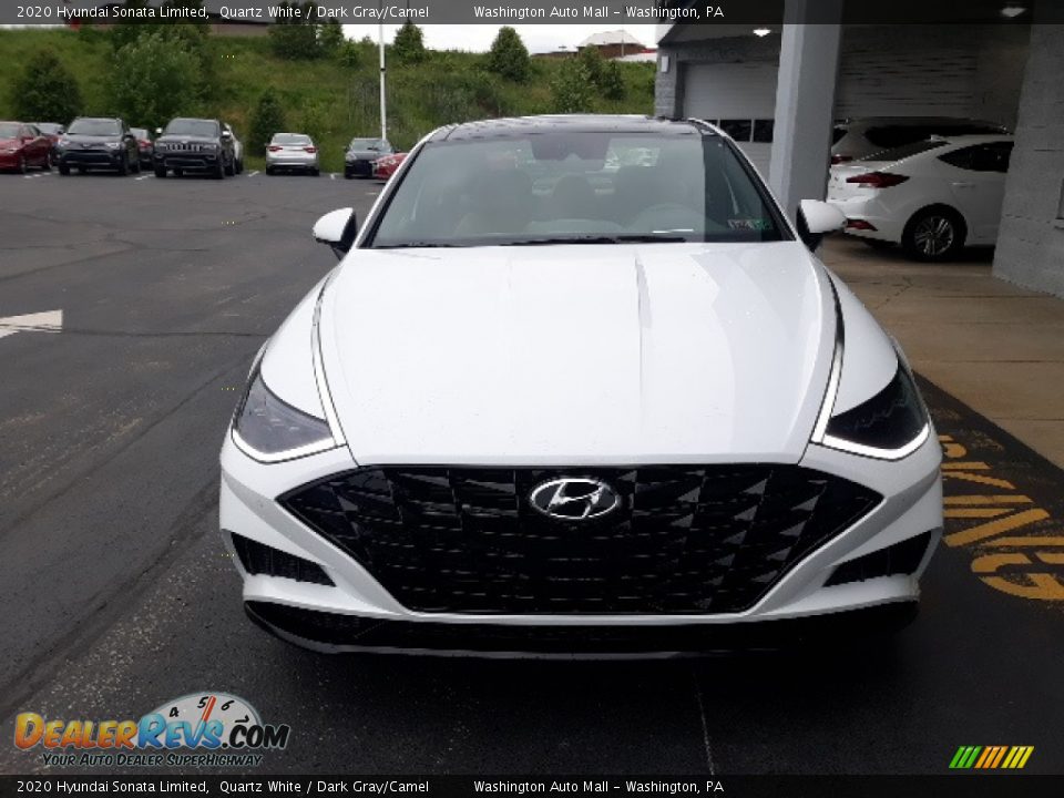 2020 Hyundai Sonata Limited Quartz White / Dark Gray/Camel Photo #7