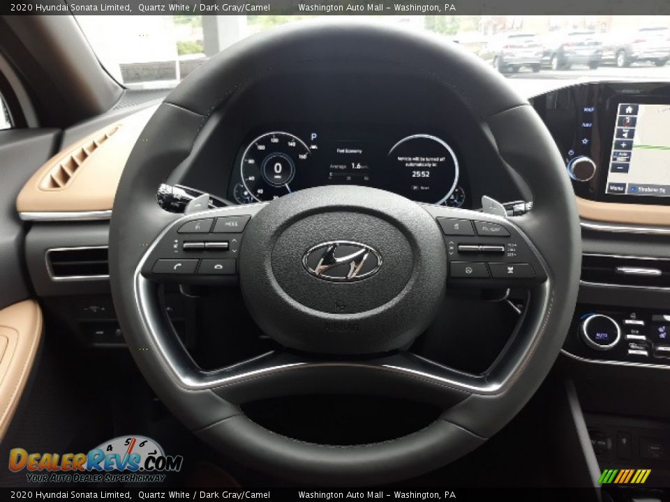 2020 Hyundai Sonata Limited Quartz White / Dark Gray/Camel Photo #9