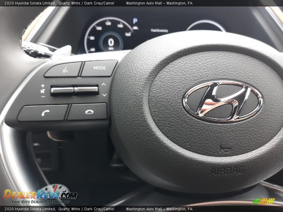 2020 Hyundai Sonata Limited Quartz White / Dark Gray/Camel Photo #10