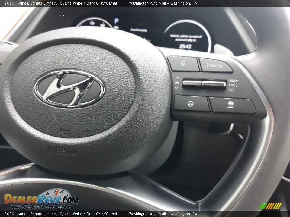 2020 Hyundai Sonata Limited Quartz White / Dark Gray/Camel Photo #11