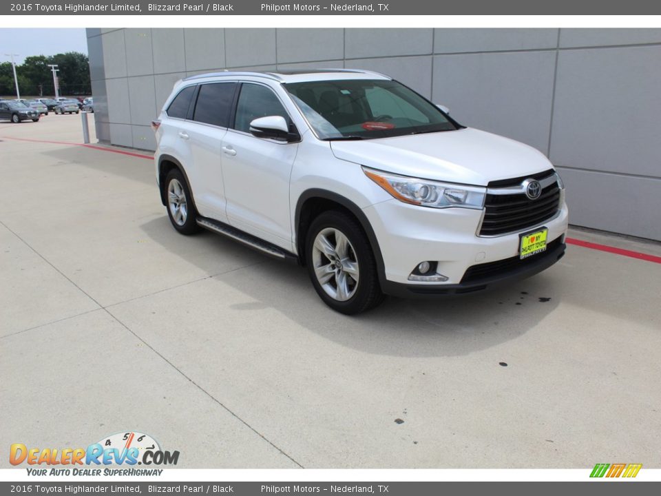 2016 Toyota Highlander Limited Blizzard Pearl / Black Photo #2