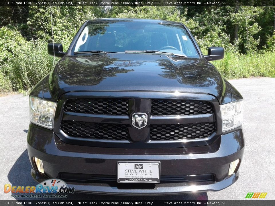 2017 Ram 1500 Express Quad Cab 4x4 Brilliant Black Crystal Pearl / Black/Diesel Gray Photo #3