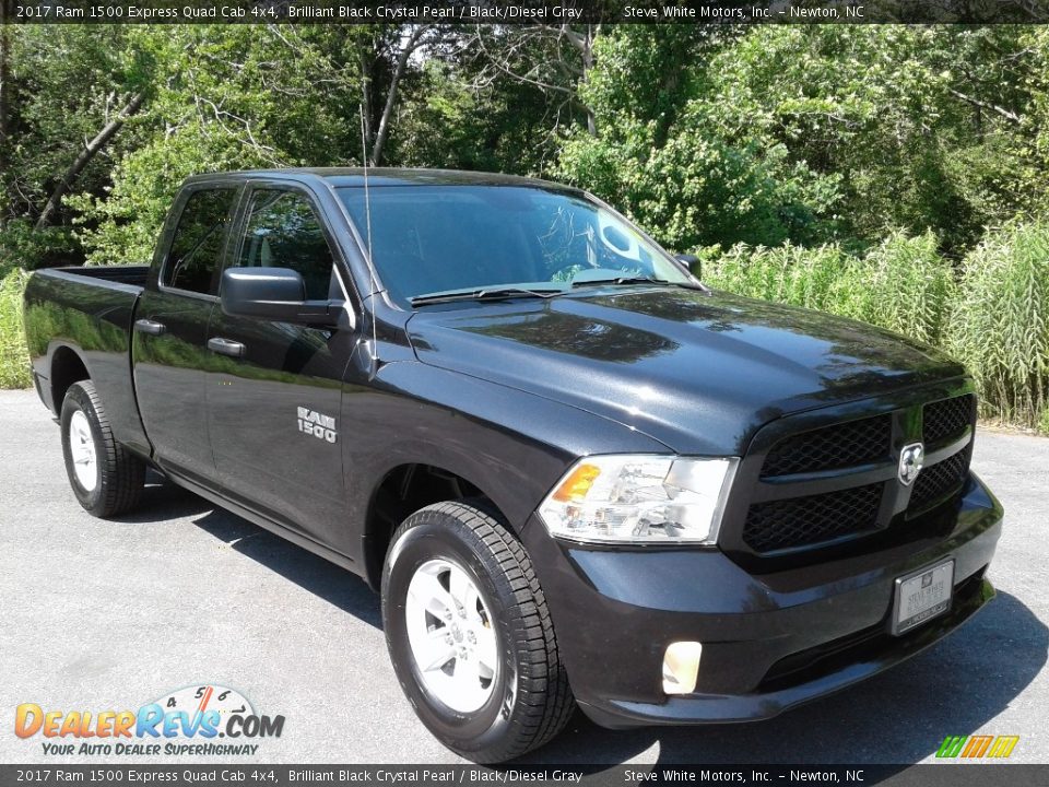 2017 Ram 1500 Express Quad Cab 4x4 Brilliant Black Crystal Pearl / Black/Diesel Gray Photo #4