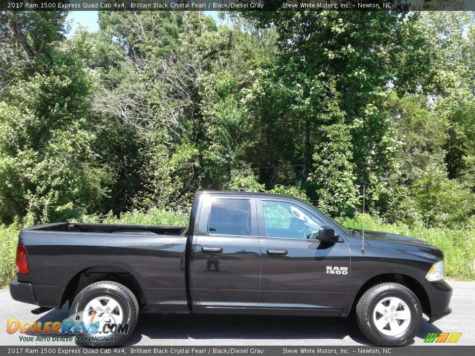 2017 Ram 1500 Express Quad Cab 4x4 Brilliant Black Crystal Pearl / Black/Diesel Gray Photo #5