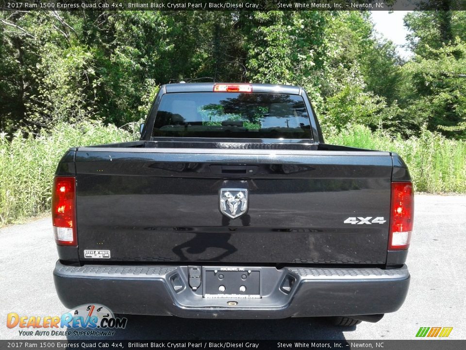 2017 Ram 1500 Express Quad Cab 4x4 Brilliant Black Crystal Pearl / Black/Diesel Gray Photo #6
