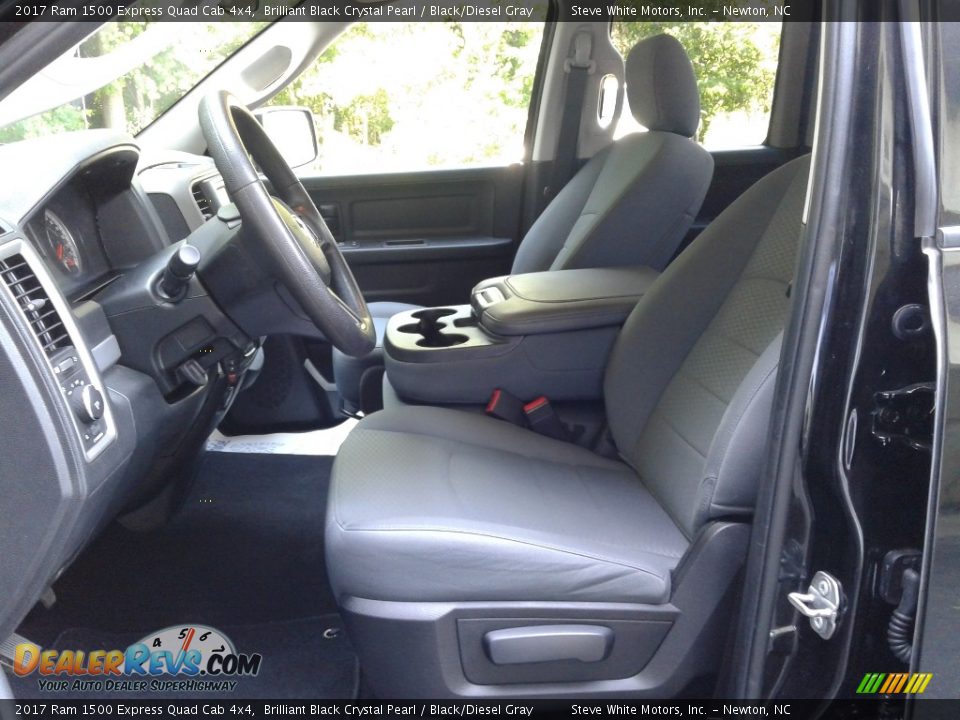 2017 Ram 1500 Express Quad Cab 4x4 Brilliant Black Crystal Pearl / Black/Diesel Gray Photo #8