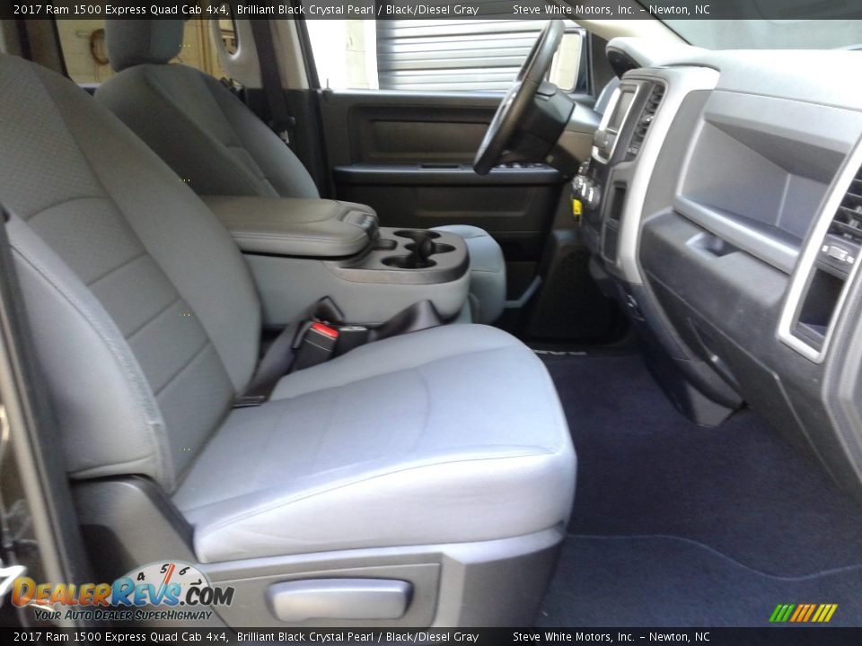 2017 Ram 1500 Express Quad Cab 4x4 Brilliant Black Crystal Pearl / Black/Diesel Gray Photo #13