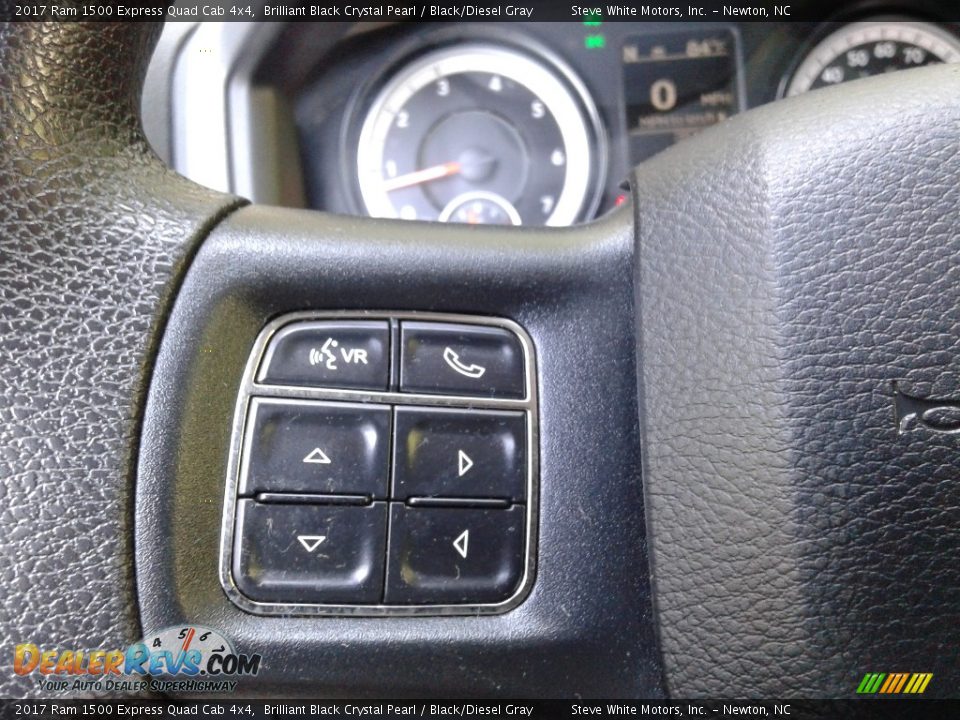 2017 Ram 1500 Express Quad Cab 4x4 Brilliant Black Crystal Pearl / Black/Diesel Gray Photo #14