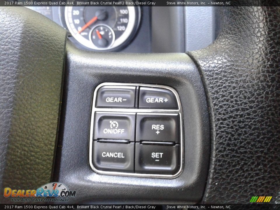 2017 Ram 1500 Express Quad Cab 4x4 Brilliant Black Crystal Pearl / Black/Diesel Gray Photo #15